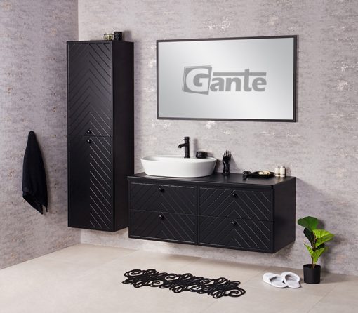 120 cm black vanity unit Cork