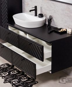 Vanity Unit Kodi 120 cm, Black - Image 4