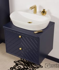 navy blue bathroom vanity unit