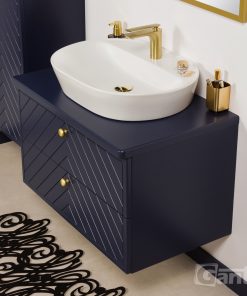 navy blue bathroom vanity unit