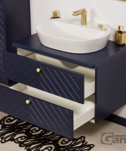 navy blue bathroom vanity unit
