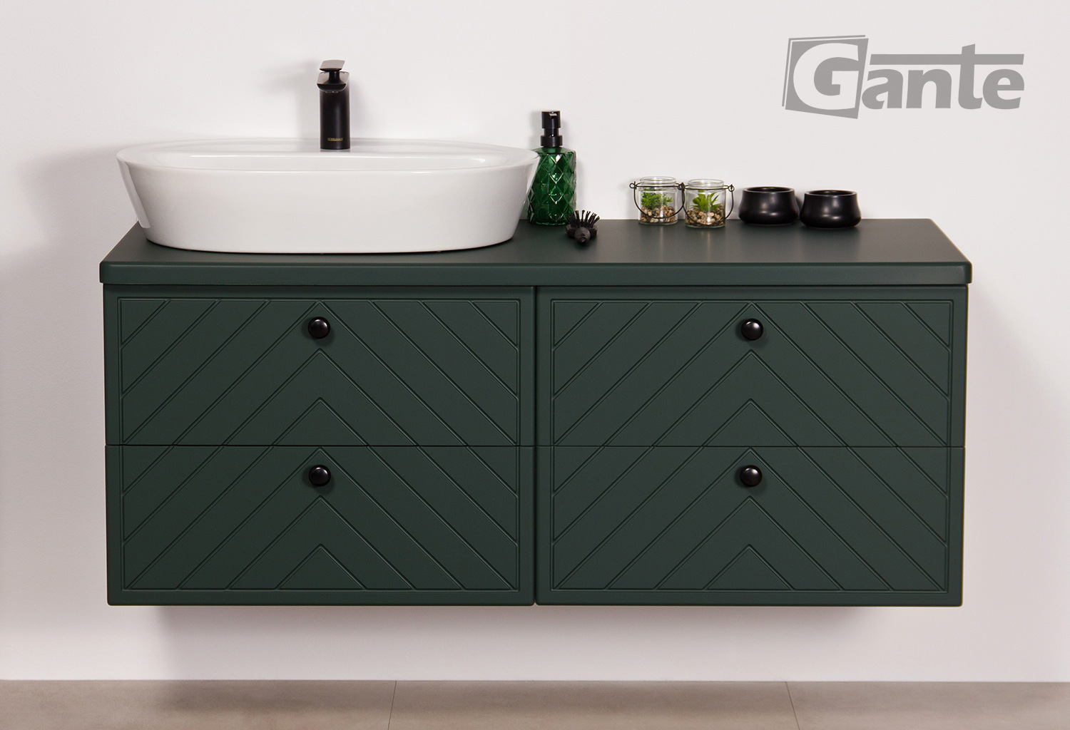 green herringbone pattern furniture