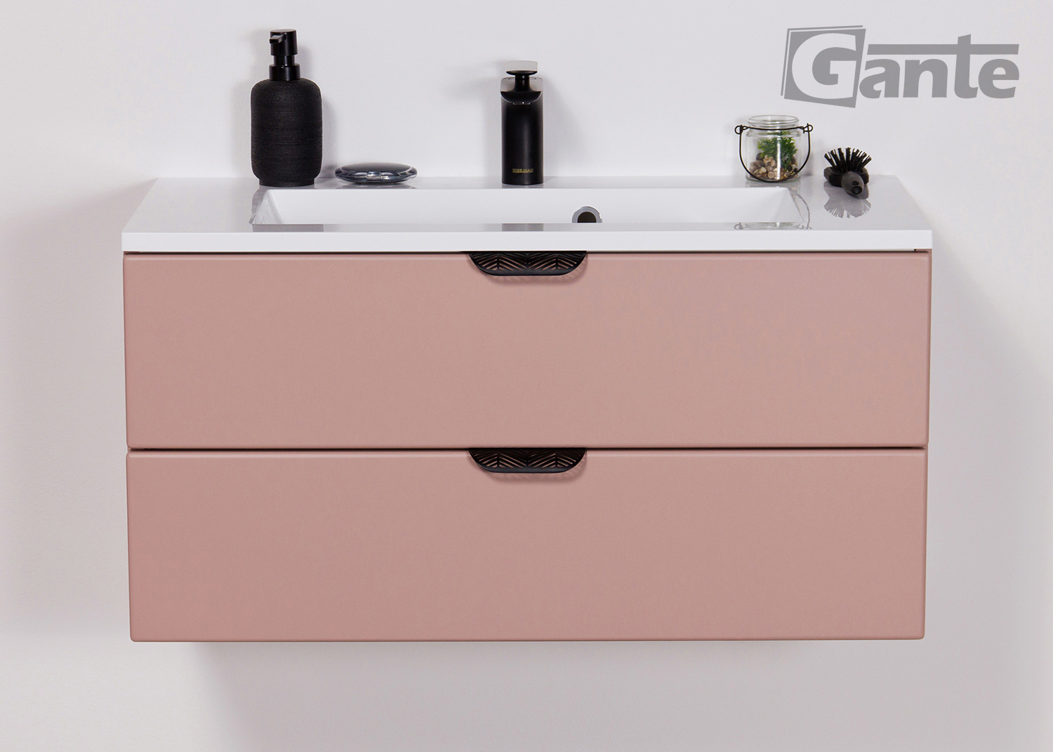 80cm powder pink vanity unit