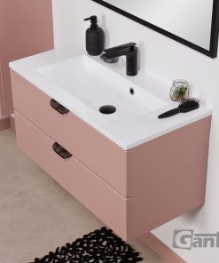 80cm powder pink vanity unit