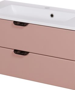 80cm powder pink vanity unit