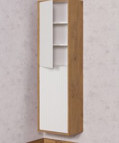 storage unit for bathroom in oak