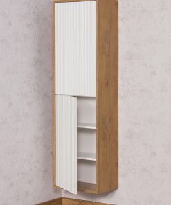 storage unit for bathroom in oak