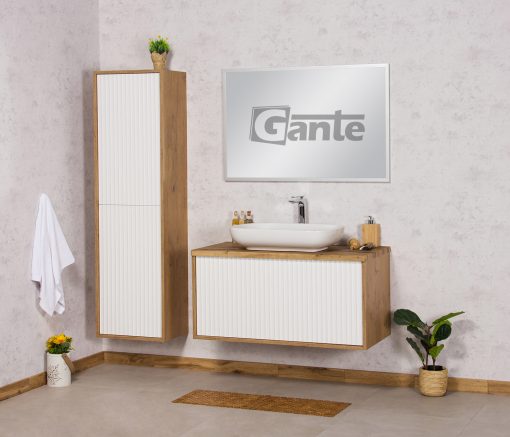 100cm oak/white vanity unit dublin