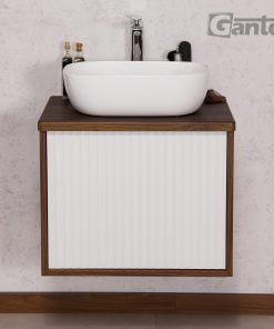 walnut vanity unit