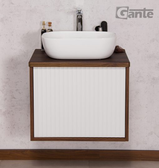 walnut vanity unit