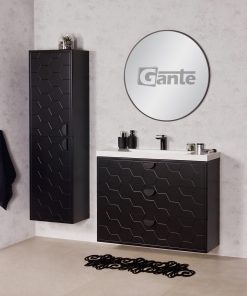 100cm black vanity unit