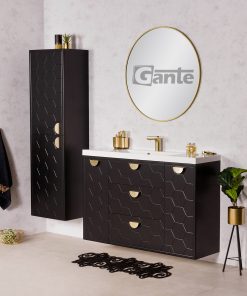 Vanity Unit Domino 120cm, Gold handles