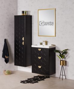 black vanity unit
