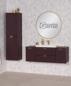Vanity Unit Magnolia 120cm with worktop, Burgundy