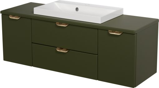 Vanity Unit Magnolia 120cm with worktop, Dark Olive - Image 5