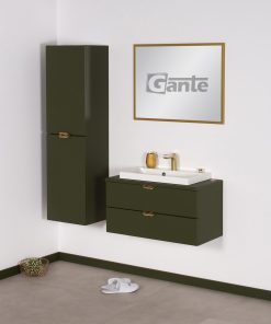 dark olive vanity unit