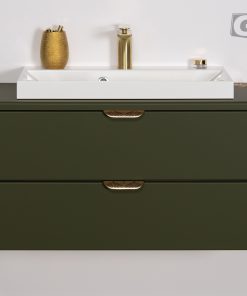 Vanity Unit Magnolia 80cm with worktop, Dark Olive - Image 2