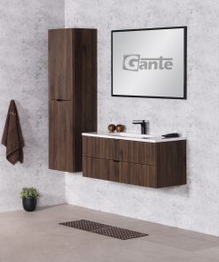 walnut vanity unit