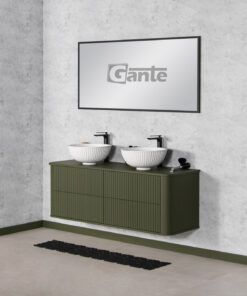 Dark olive vanity unit