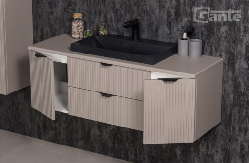 Vanity Unit Victa Lamello 120cm + Worktop, Fume matt - Image 6