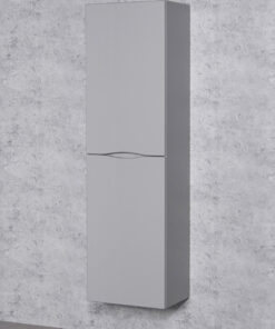 Grey storage unit for bathroom