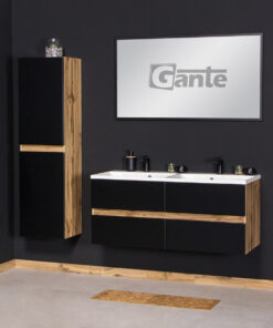black bathroom Cork
