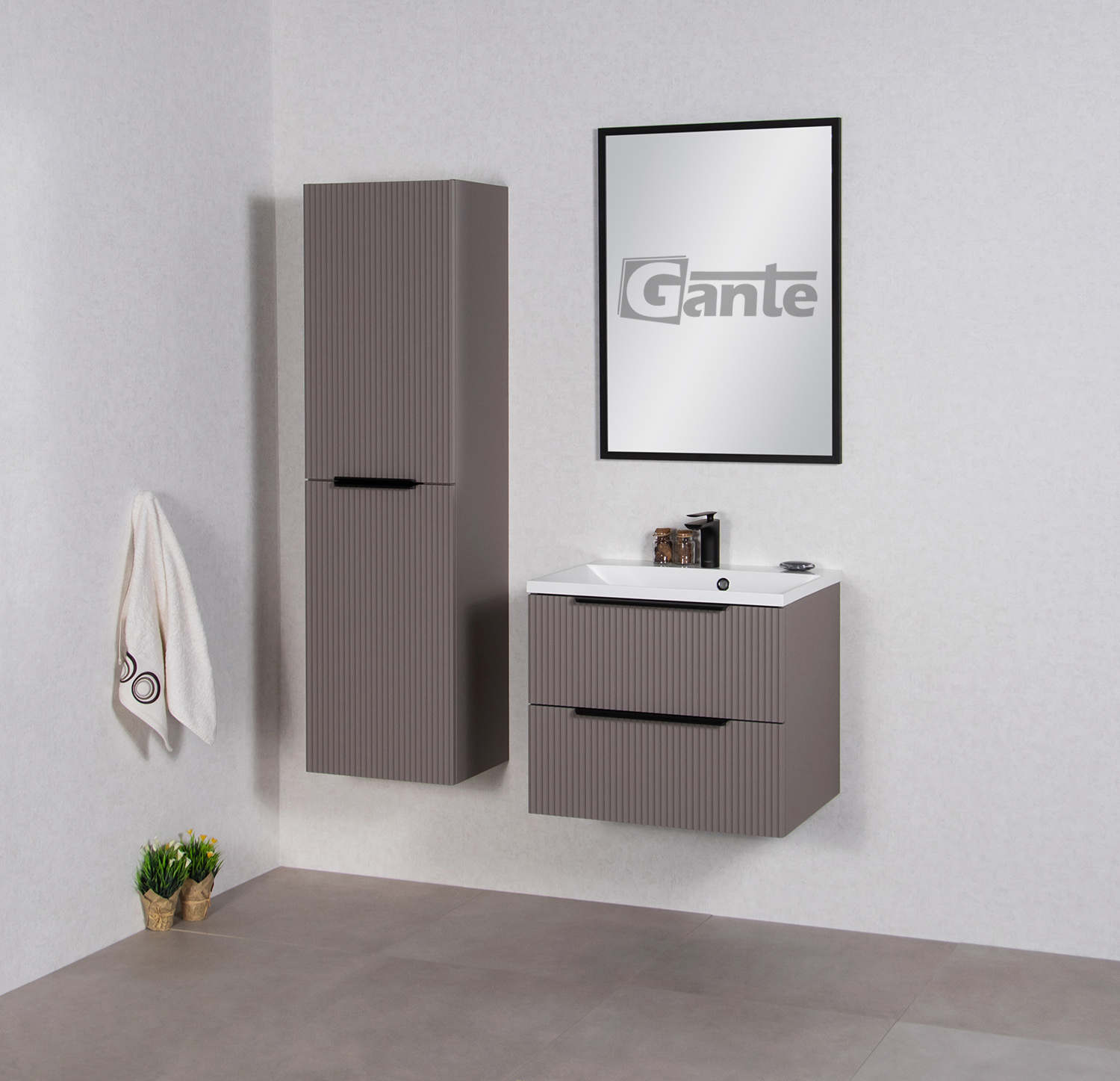 Taupe vanity unit