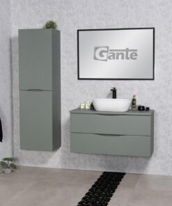 vanity unit in sage green