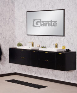 210cm black vanity unit