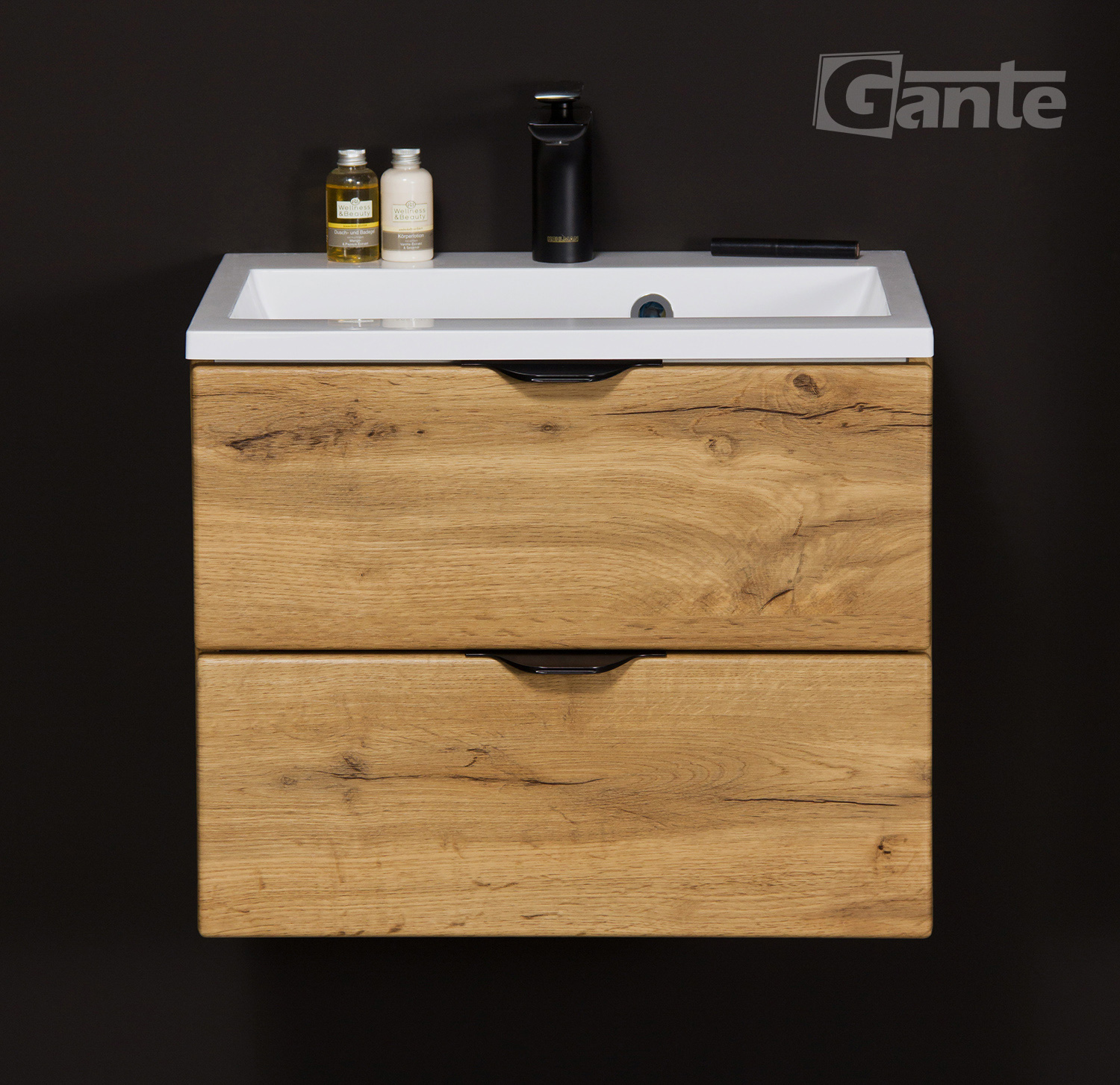 500mm oak vanity unit