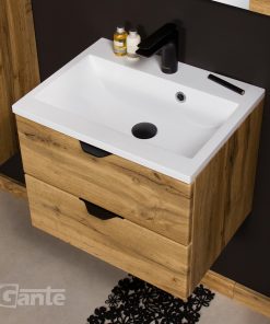 500mm oak vanity unit