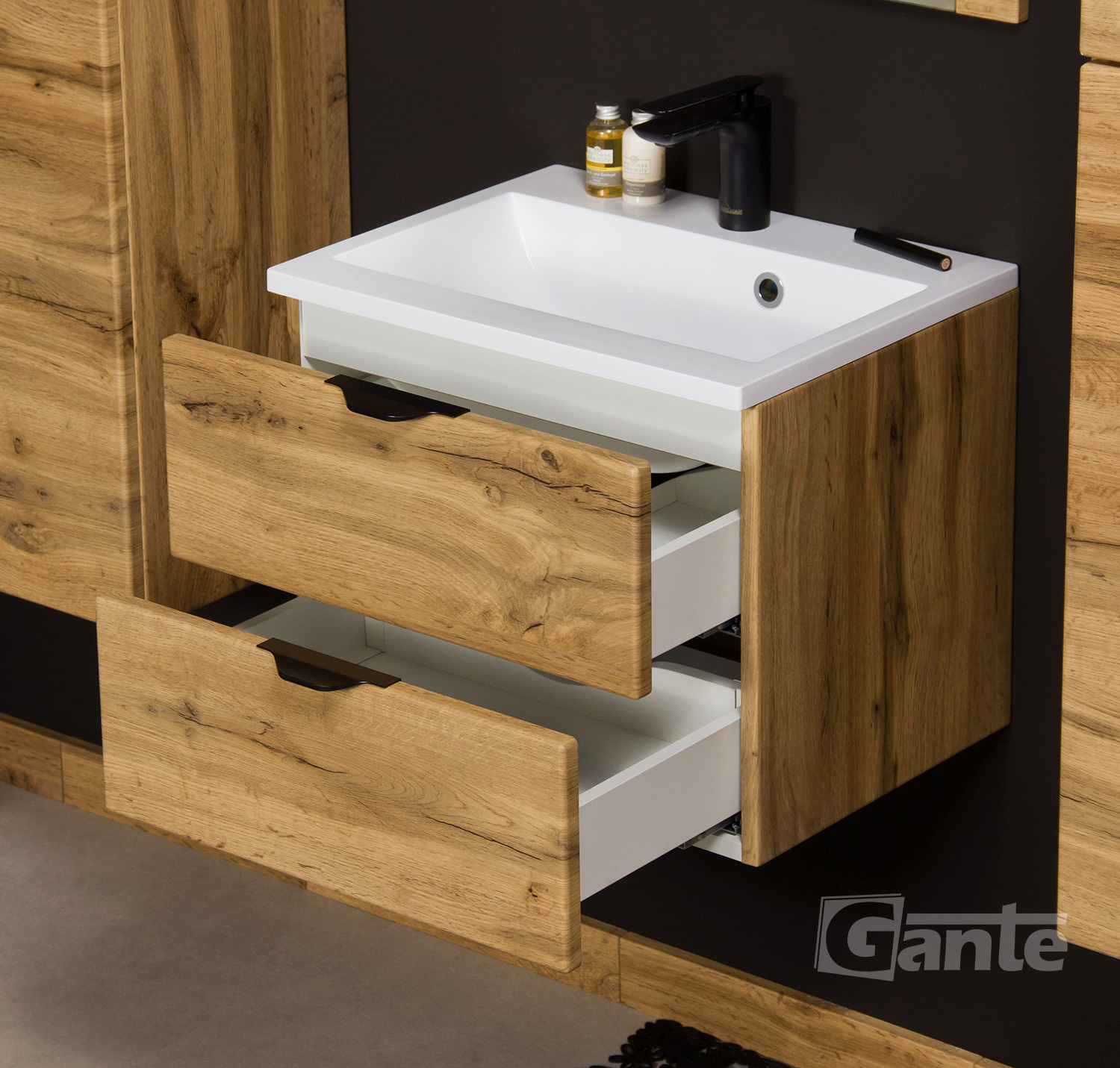 500mm oak vanity unit