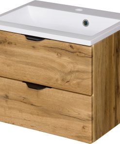 500mm oak vanity unit