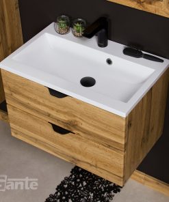 600mm oak vanity unit