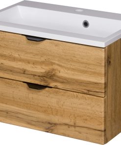 600mm oak vanity unit