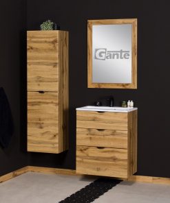 600mm oak vanity unit