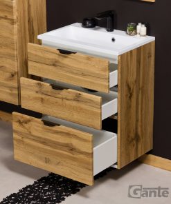 600mm oak vanity unit