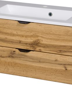 800mm oak vanity unit