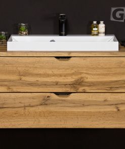800mm oak vanity unit