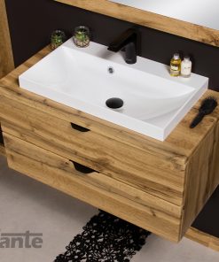 800mm oak vanity unit