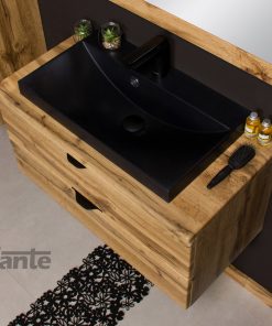 800mm oak vanity unit