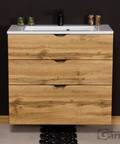 800mm oak vanity unit