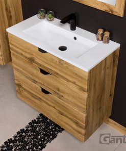 800mm oak vanity unit