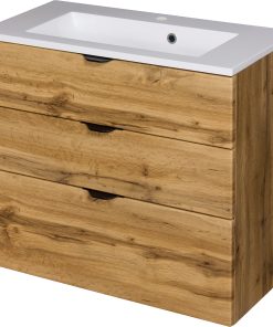 800mm oak vanity unit