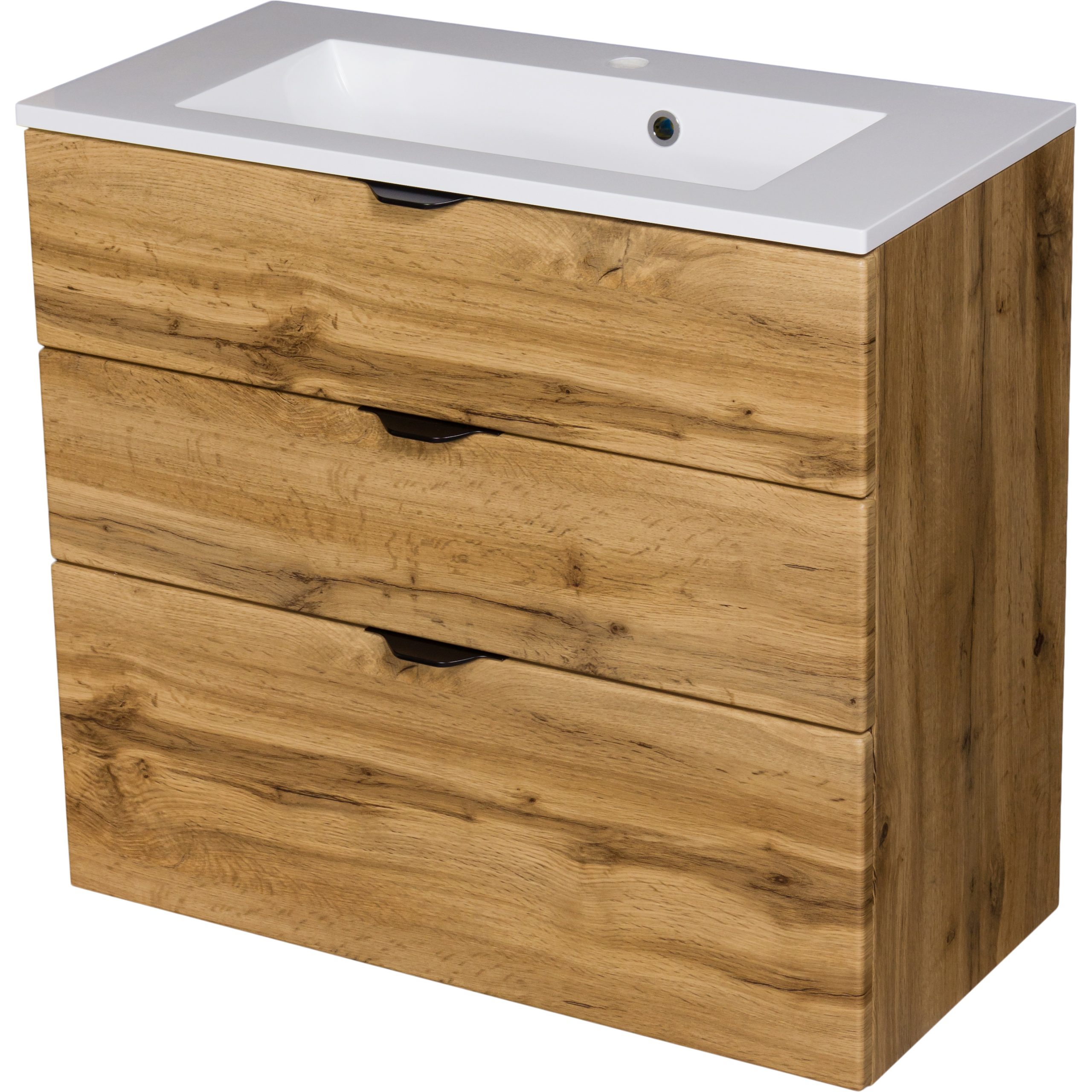 800mm oak vanity unit
