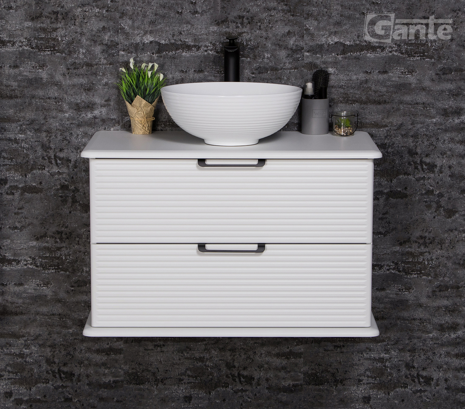 800mm white vanity unit D4