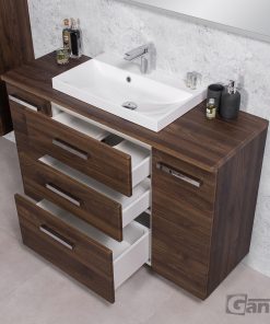 1200 mm walnut vanity unit with worktop