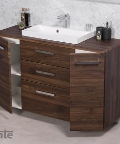 1200 mm walnut vanity unit with worktop