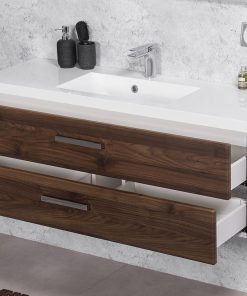 1200 mm walnut vanity unit with worktop