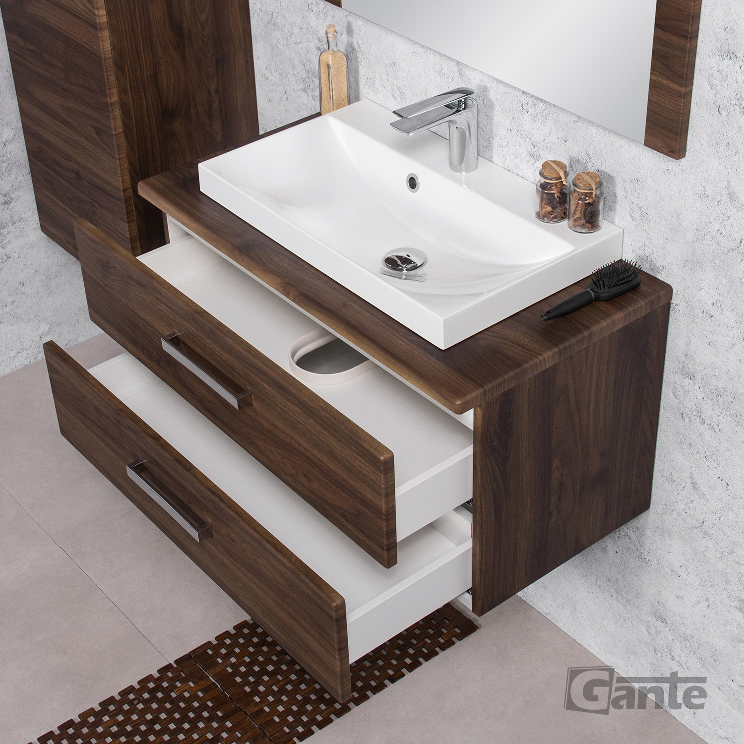 800 mm walnut vanity unit Waterford